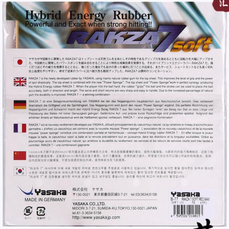 Originele yasaka RAKZA 7 zacht - Table Tennis Loki recensie en prijs